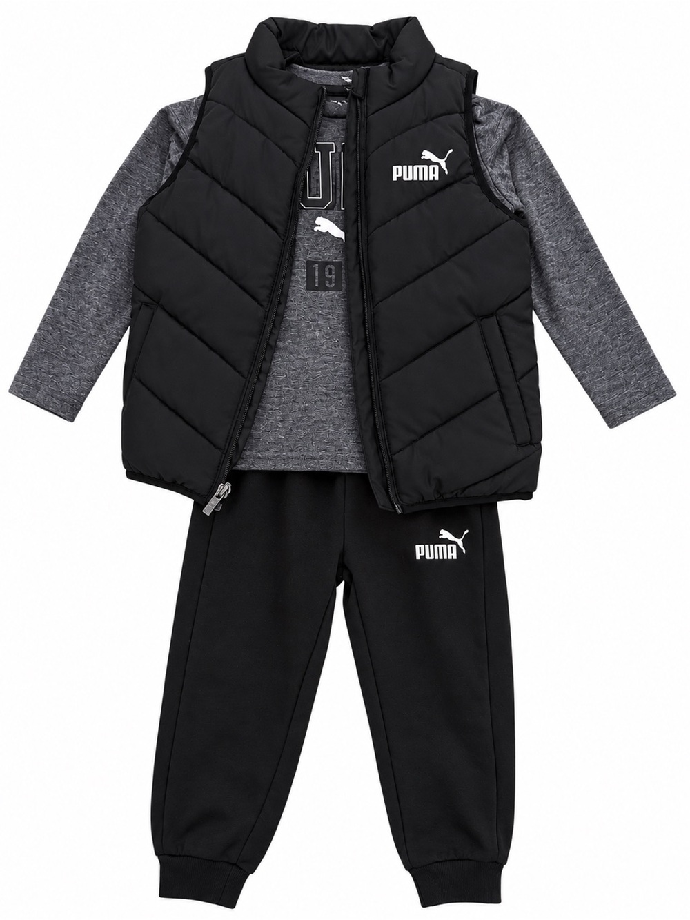 Puma Black & Gray Toddler 3-Piece Active Set